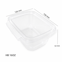 Boîte à collation transparente en PET personnalisée à prix d'usine, avec couvercle à charnière et languette de sécurité pour produits de boulangerie