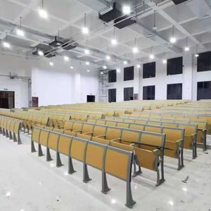 Style planche de <span class=keywords><strong>bois</strong></span> avec tableau d'écriture salle de classe universitaire avec bureaux et chaises connectés chaises de salle de classe scolaire - Product Image 1