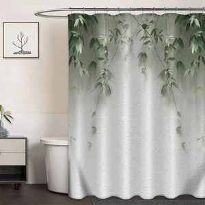 Bloemen Ontwerp Badkamer Decor Gordijnen Polyester 12 Haken Inbegrepen 3D Digitale Afdrukken Waterdicht Douchegordijn