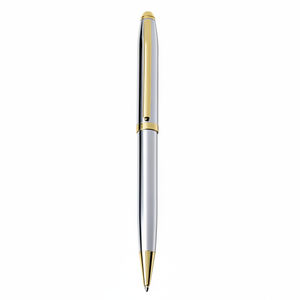 Penna Promozionale in Acciaio Inox Cromato e Ottone, Punta da 0,5mm, Ideale come Regalo, Disponibile Anche con Punta da 0,7mm - Product Image 2