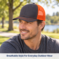 Casquette Trucker OEM ODM à Cinq Panneaux en Maille Respirante avec Visière Courbée Réglable pour Sports de Plein Air et Streetwear – Vente en Gros