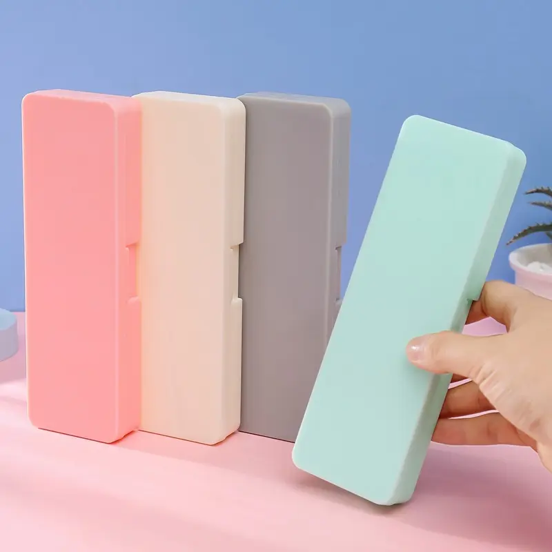 Оптовая продажа, индивидуальный пенал для маленьких детей и девочек, пластиковый цветной пенал из ПП пластика для школьников