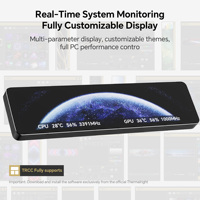 Pantalla de pantalla LCD de 11,3 pulgadas de TV negra Thermalright, resolución 1920x400, sub-pantalla para chasis de juegos