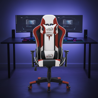 Fauteuil de Gamer en Cuir Furgle RGB LED, Style Exécutif, Chaise de Bureau Gaming avec Massage, Relevage à Gaz 3 Positions, Accoudoirs 2D, Livraison Gratuite
