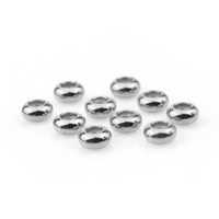 Perles d'arrêt en acier inoxydable perles de curseur réglable or argent 6/8/10mm avec anneaux de positionnement en caoutchouc pour la fabrication de bijoux