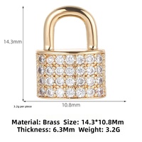 Breloques Clé et Cadenas Incrustées de Zircon, Pendentif Ruyi Cadenas Micro-Pavé CZ, Accessoires de Fabrication de Bijoux DIY en Laiton Plaqué Or et Argent