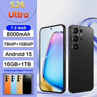 Smartphone 5G S26 Ultra Écran Complet 7,3 Pouces 16 Go RAM 1 To ROM Android 15 Double Appareil Photo 78MP 108MP Batterie 8000 mAh Vente en Gros