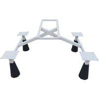 Table et chaises de cantine – Table de repas robuste avec 4 chaises, extensible, réglable, rectangulaire, pliable, grande taille