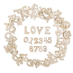 ตัวอักษรไม้ธรรมชาติที่ยังไม่เสร็จรูปทรงตัวอักษรไม้สำหรับตกแต่งสินค้าขายดี - Product Image 2