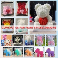 HLC Custom Mardi Gras Throws PGG Fleurs artificielles, Ours en peluche rose, Ours arc-en-ciel Pride pour Fête de Mardi Gras, Vitrine de Boutique
