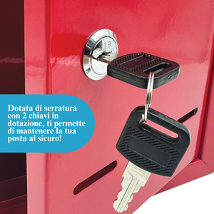 Boîte aux lettres moderne en métal 18,5x6x27 cm, couleur blanche, murale, avec serrure et fente pour usage extérieur - Product Image 4