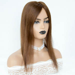 Doğrudan Fabrikadan Satış 3*5 inç İpek Tabanlı Kahverengi Düz Bakire İnsan Saçı Tepe Saçları %130 Yoğunluk Üstün Kalite Avrupa Remy Kadınlar İçin - Product Image 3