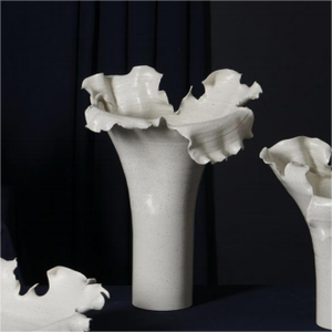 Luxury Irregular Shape White Ceramic Vase Modern <b>Copper</b> <b>Table</b> Centerpiece for Home or Hotel Decoration - Product Image 2