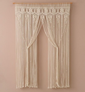 Vietnam Boho fait à la main coton décoration murale grande tapisserie rideaux suspendus macramé porte rideau pour l'extérieur, couloir, salon - Product Image 2