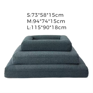 Cama de espuma viscoelástica ortopédica de lujo extra grande para perros con cubierta de patrón sólido extraíble estilo Boucle - Product Image 3