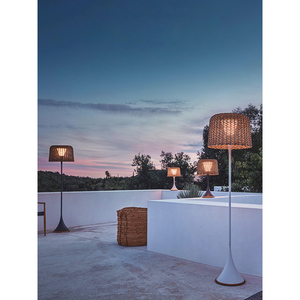 Solar Powered Floor Lamp Outdoor Waterproof Rattan Garden <b>Light</b> For Villa Courtyard Terrace LED Solar Garden <b>Lights</b> - Product Image 1