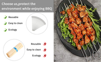 Brochettes de barbecue en acier inoxydable dentelles de dinde brochettes en métal pour barbecue, brochettes de kebab de shish