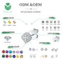 Boucles d'oreilles clous Betterstar personnalisées en or massif 10K/14K/18K avec diamants de laboratoire taille ovale à quatre griffes, certifiées IGI, pour mariage et fiançailles