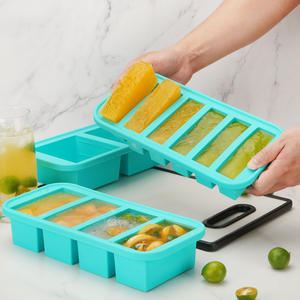 Molde de silicona con tapa para congelar, fácil de limpiar, contenedor doméstico para hielo, alimentos, sopa y comidas frías. - Product Image 3