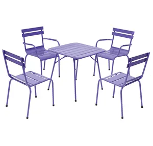 Wrought Iron Garden Furniture Set Dining Table And Chairs