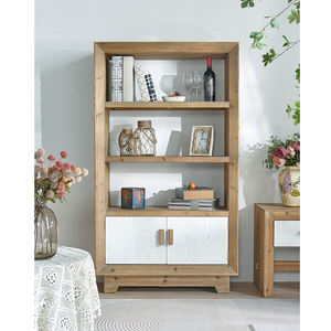New Arrivals Rustic Solid Wood Three-Tier Storage <b>Cabinet</b> <b>for</b> Living Room Kitchen & Hotel Use White Door-Durable <b>Home</b> Furniture - Product Image 1