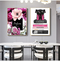 Design de mode nordique Paris parfum fleur livre HD impression affiches Art mural peinture suspendue