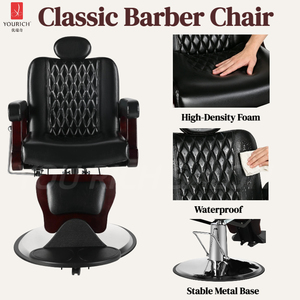 Chaise de barbier professionnelle, chaise de salon hydraulique inclinable, mobilier de salon classique en PU imperméable pour salon de coiffure, barbier pour <span class=keywords><strong>hommes</strong></span> - Product Image 2