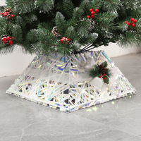 Jupe de sapin de Noël vintage faite à la main en plastique, style nordique, pour décoration