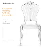 Chaise Napoléon en cristal transparent, chaise en acrylique légère et empilable de luxe pour hôtel, banquet, mariage, événement