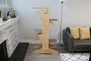 Meuble pour animaux de compagnie en bois personnalisé, tour d'escalade pour chat, maison à gratter, fabriqué par le fabricant - Product Image 2