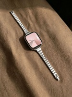 Bracelet de montre en acier inoxydable de luxe à 1 maillon en bambou, bracelet en métal pour Apple Watch Series 9 40 mm 41 mm 44 mm 45 mm