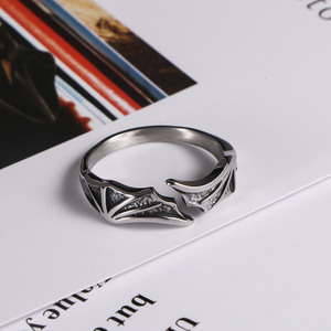 แหวนปีกปีศาจสวรรค์สแตนเลสดีไซน์เปิดสำหรับทุกเพศเครื่องประดับแฟชั่น SA1194 - Product Image 3
