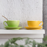 Tasse à café en céramique extra épaisse de 75 ml, tasse à expresso américaine, italienne, européenne, classique dorée de 11 oz pour café, tasse à thé colorée
