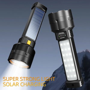 Lampe torche LED portable rechargeable à l'énergie solaire, avec charge USB, pour situations d'urgence et camping, alimentée par batterie - Product Image 2