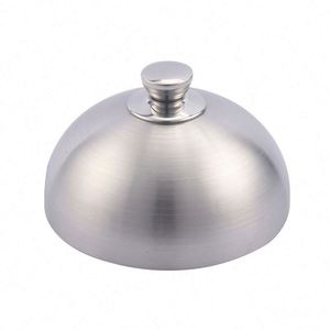 Restaurant Eco-Friendly Burger Steak Cloche Serving Dish Dome Round Grill Basting Cover Stainless Steel <b>Steamer</b> Food - Product Image 5