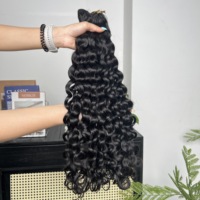 Extensions de cheveux humains bouclés prêtes à être expédiées, effet plume, pour crochet, avec nœuds miracle, paquets de cheveux humains pour crochet, ondulations d'eau, pré-bouclées