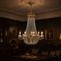 Fabrication OEM personnalisée de lustres modernes en métal avec cristaux pour plafonds hauts de salles de banquet