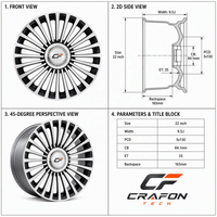 Jantes forgées CF 6061-T6 17 18 20 pouces 5*150 6x139.7 PCD 106.1 CB compatibles avec Toyota Prado LC150 LC120 Personnalisées ODM