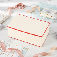 Caja de Papel Plegable para Envasado de Alimentos, Reciclada, Blanca y Roja, Resistente a la Grasa, Venta al Por Mayor
