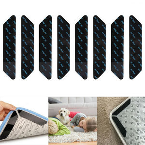 Double Sided Reusable 8pcs Rug <strong>Grippers</strong> <strong>Tape</strong> Anti Slip Rug Pad for Hardwood Floors, Carpet, Rug Stoppers to Prevent Sliding - Product Image 2