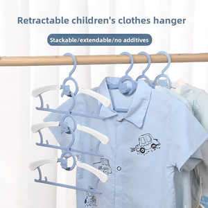Gantungan Baju Anak Plastik Premium Gaya Nordik untuk Balita hingga Dewasa, Warna <span class=keywords><strong>Pastel</strong></span> Multi-warna untuk Lemari Pakaian Kecil - Product Image 2