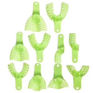 ถาดพิมพ์ฟันแบบมีรูพรุน10ชิ้นชุดถาดพิมพ์แบบ Autoclavable ที่ยึดฟันพลาสติกสำหรับคลินิกทันตกรรม - Product Image 1