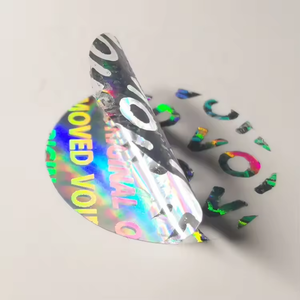 Etiqueta Adhesiva de Vinilo Destructible Personalizada, Etiqueta Adhesiva Impermeable con Efecto Cáscara de Huevo, 100 Piezas, Forma Personalizada Holográfica - Product Image 1