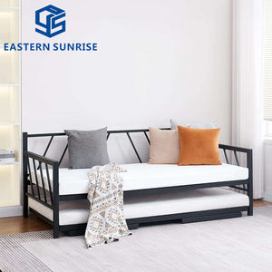 <span class=keywords><strong>Lit</strong></span> double de qualité supérieure au design élégant, style moderne, <span class=keywords><strong>lit</strong></span> <span class=keywords><strong>gigogne</strong></span> bas avec cadre robuste de couleur noire pour adultes et enfants - Product Image 1