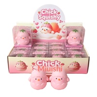 Bestseller Bloc de construction souple, Poussin éclos rose, Jouet anti-stress à presser en forme d'animal simulé
