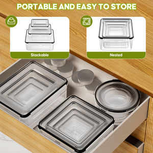 Food-grade Plastic Sealed Fresh Storage <b>Container</b> Stackable Space-saving for <b>Refrigerator</b> Organization & Meal Prep for On-the-go - Product Image 2