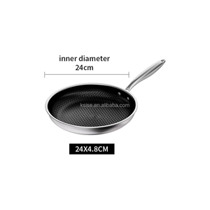 304 antiaderente multistrato <span class=keywords><strong>in</strong></span> <span class=keywords><strong>acciaio</strong></span> inossidabile a nido d'ape 20cm 22cm 24cm 26cm padella cucina tre strati <span class=keywords><strong>in</strong></span> <span class=keywords><strong>acciaio</strong></span> per friggere padella - Product Image 5