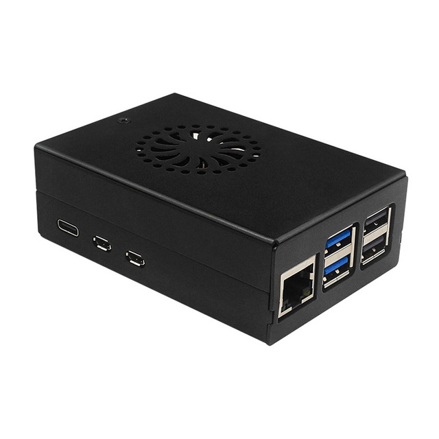 High Quality Custom Logo Aluminum Case with Cooler Fan for Raspberry Pi 5 From Directly Factory