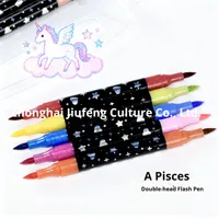 Marqueur à paillettes à double tête Enfants Étudiants 24 48 Couleurs Papeterie créative Cadeau Facile à colorier Marqueurs Glink