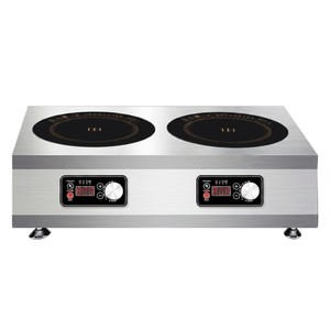 Cocina de Inducción Comercial de Doble Zona con Pantalla Digital de Potencia para Puestos de Comida, Carritos Móviles y Restaurantes - Product Image 1